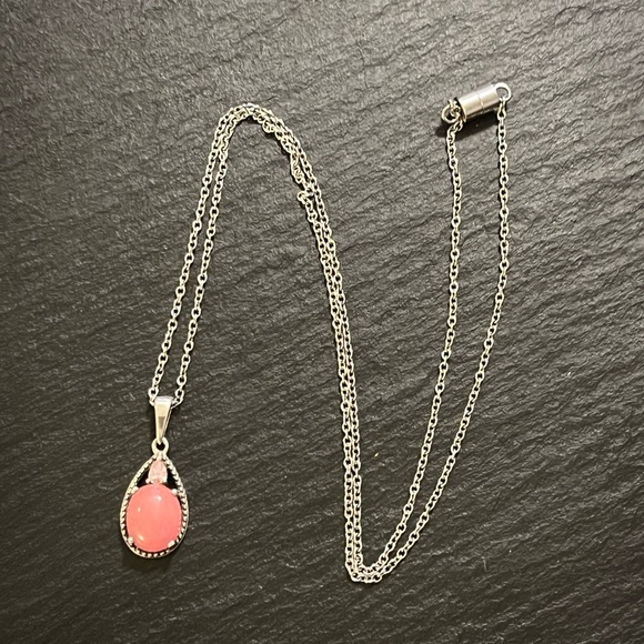 Pink Fluorite and Rose Quartz 20” Necklace - Picture 1 of 10